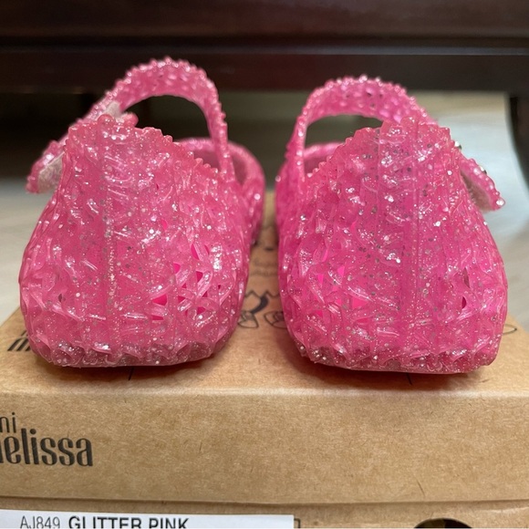 Mini Melissa Campana Mary Jane Toddler Flats Ballerinas 32995 with Box Glitter 9 - Picture 9 of 13